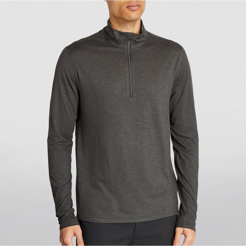 VUORI Men’s Ease Performance 2.0 Half-Zip Sweatshirt Charcoal Heather Size XL